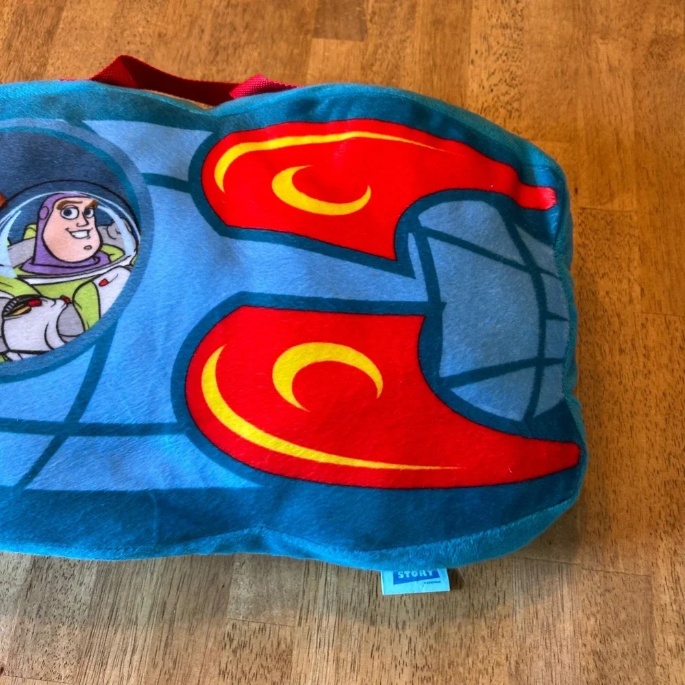 Disney Pixar Toy Story Woody Buzz Lightyear Rocket Ship Plush Pillow Blue 90s